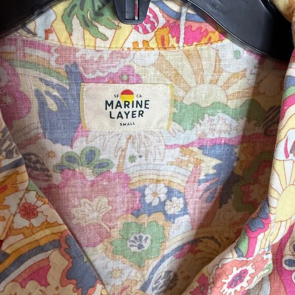 Marine Layer Lucy hemp short sleeve resort shirt button down - Picture 3 of 6